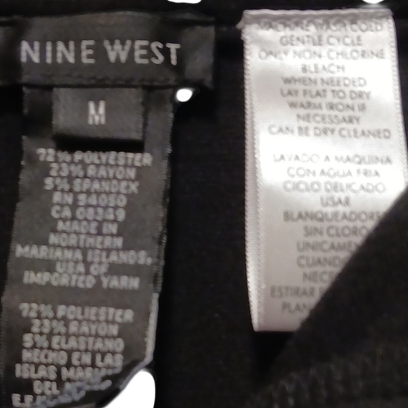 Nine West - NWOT,Black Skirt W/Belt Loops, Clasp, Zip & Button Closure, Size Med - Picture 9 of 10